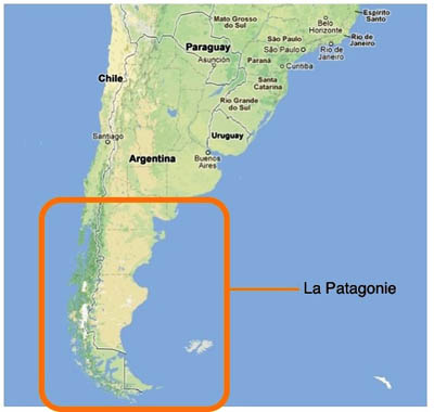 carte argentine avec patagonie
